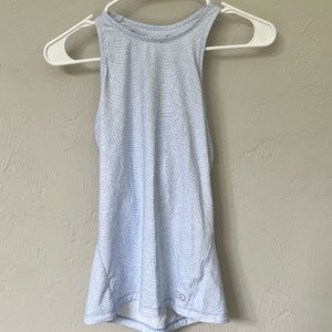 blue and white workout tank top
